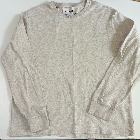 Frame Denim Tops - Frame Denim Heather Gray Crew Neck Shirt